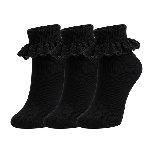 Girls lace frilly ankle - lace, socks