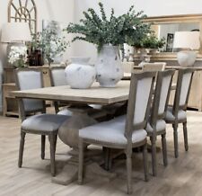 Large wooden pedestal dining table 