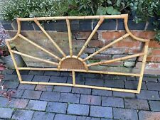 Vintage Bamboo Headboard Double Bed Boho Tiki 1970s Mid Century