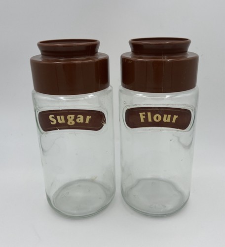 Two vintage glass storage jars - two,