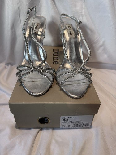 Dune heeled silver diamonte - dune,