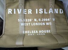 River Island Khaki Canvas Tote, Shopping Bag & Make Up Bag. Uni, College, School