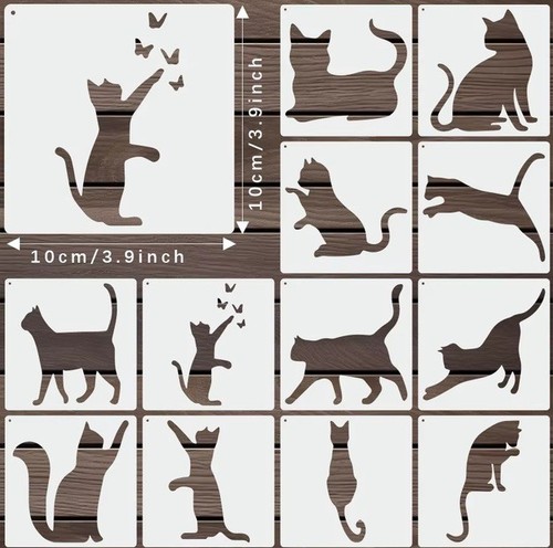 Cat stencils set pet - stencils,