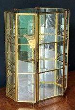 Vintage 3 Shelf Brass & Glass