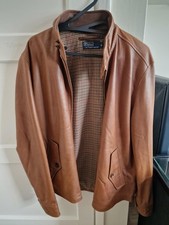 Polo Ralph Lauren Brown Lambskin Leather Windbreaker Jacket M (New price 899£)