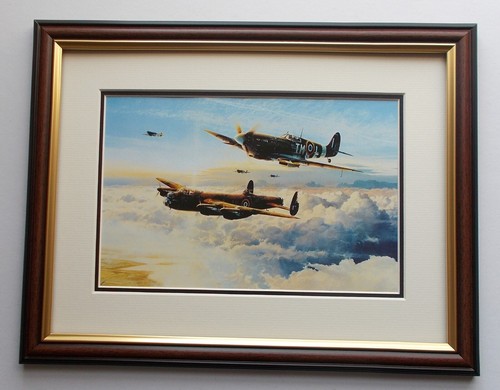 Aircraft print framed escort - -,