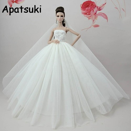 Pure white doll dress for - white,