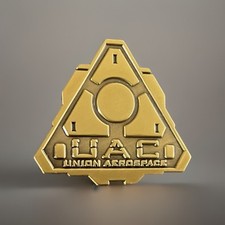 Doom Metal Pin Badge Shooter Game Gamer UAC Union Areospace Corporation. J15