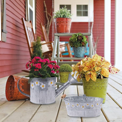 Metal pail bucket rustic - metal,