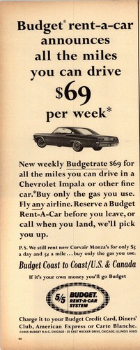 Budget rent car 1965 vintage - budget, rent-a-car