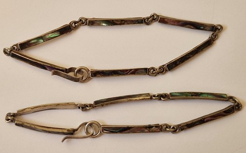 Vintage mexican silver abalone - mexican,