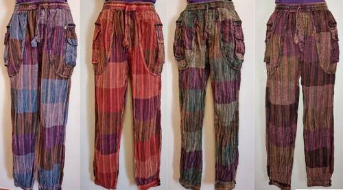 Stonewashed cotton trousers - stonewashed,