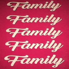 Wooden MDF Family Word Script Cut Out For Family Tree Crafts - Pack of 5