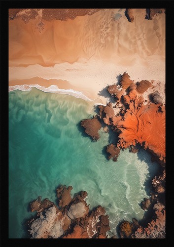 Bold tropical beach framed - beach,