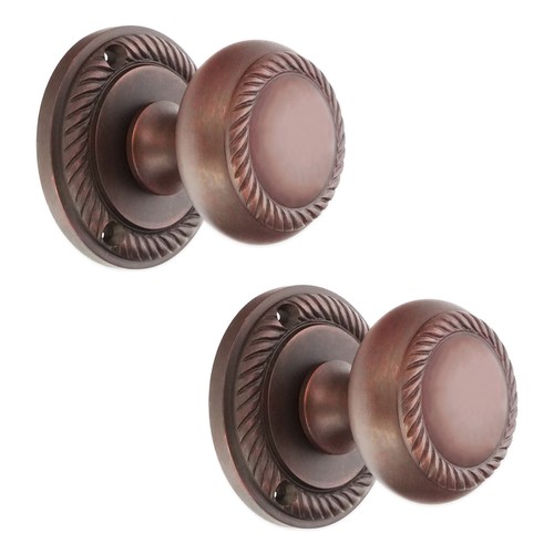 Door knobs pair - pair, roped