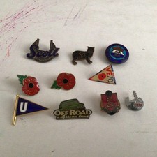 10 Vintage Pin Badges  sold as