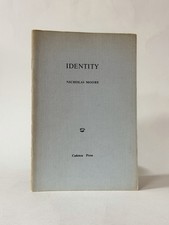 Identity, Nicholas Moore. 1969 1st Edition Poetry. Cadenza Press Limited Edition