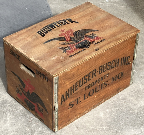 Vintage budweiser wooden crate - vintage,