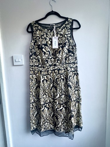 Kaliko black gold - black, embroidered