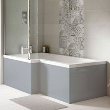 Hudson Reed Satin Grey 1700mm L-Shaped 18mm MDF Bath Panel Modern Bathroom