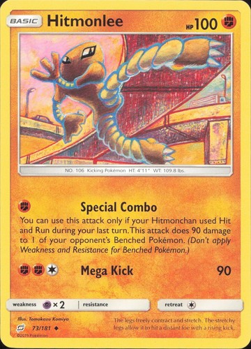 Pokemon hitmonlee 181 - hitmonlee, 73/181