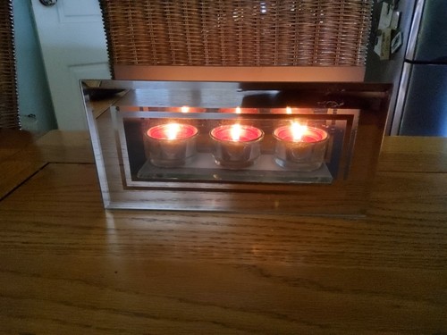 Glass mirror tea light - 3, x