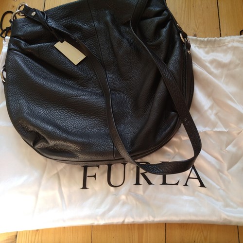 Furla black leather bag - furla,