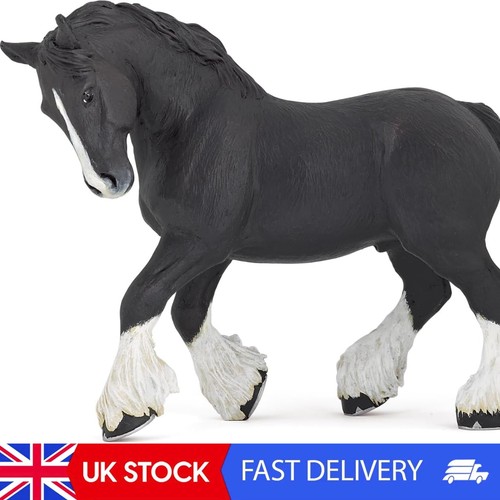 Black shire stallion - stallion, figure