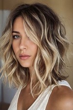 Balayage Beige Blonde Brown Highlight Wave 100% Human Hair Lace Front Wigs