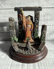 Wizard Figurine Ornament Crystal Ball & Mystic Symbols Rare Fantasy Decor 