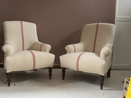 Pair french armchairs - a,