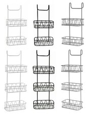 Over Door Screen Shower Hanging Caddy Rack Home Bath Organiser Plastic Coated