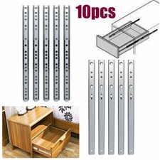 5 Pairs 17mm Metal Ball Bearing Drawer Runners  Slides 25cm Draw Depth