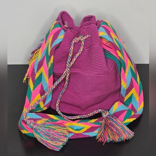 Wayuu magenta hobo bag 100 - wayuu,