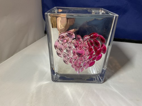 Square silver glass vase - square,