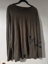 Y-3 olive long sleeve t shirt