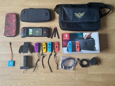 Nintendo Switch Bundle 4x Joy-Cons Grips Cases 128gb card