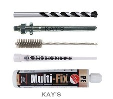 CHEMICAL RESIN FIXING ANCHOR PACK CONCRETE, BRICK, STONE, M8 M10 M12 M16 STUDS