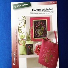 Zweigart 203 Cross stitch Chart Book "Florales Alphabet" Needlework Ideas