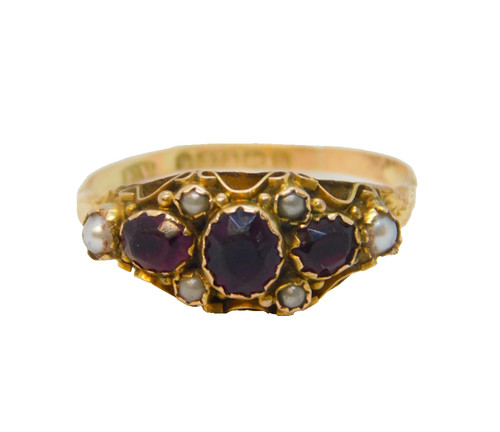 Victorian 9ct gold almandine - 9ct, gold,