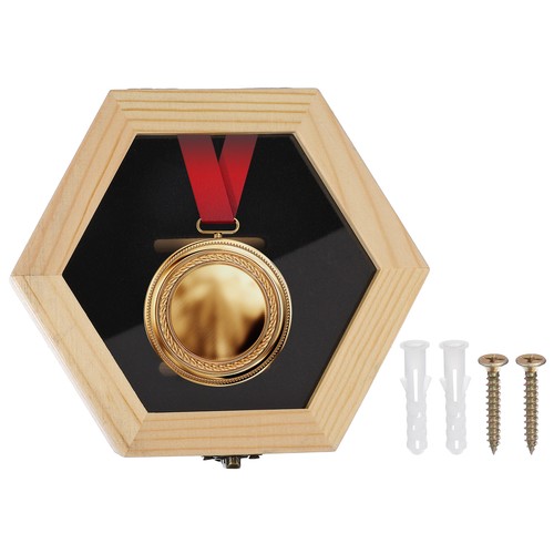 Medal display case wooden - medal,