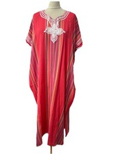 Pink Striped Kaftan Dress