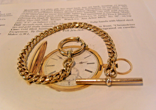 Pocket watch chain - 10ct, rose