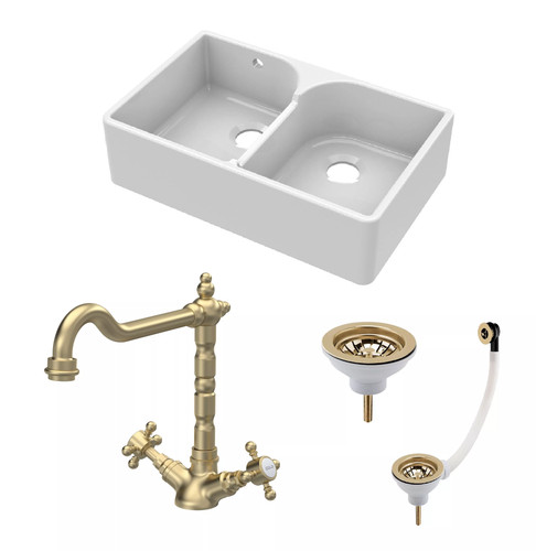 Traditional fireclay kitchen - traditional,