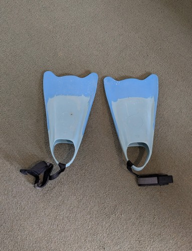 Short fins blue rubber - -,