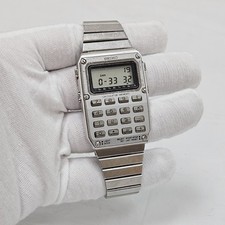 Vintage Seiko C515-5000 Calculator Memory Mens Digital Watch Retro Rare W Papers