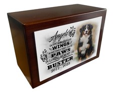 Dog memorial urn, Wooden urn
