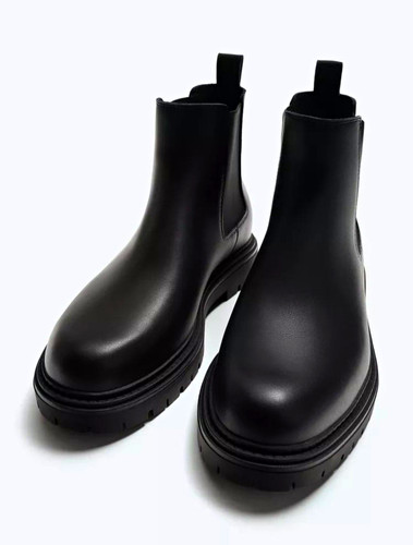 Zara men black leather - zara,