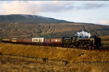 Original 35mm Rail Slide: MAINLINE STEAM: 71000 DOG: RIBBLEHEAD: S & C: 1995