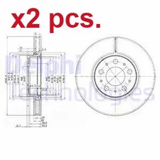 X2 PCS FRONT BRAKE DISC ROTOS X2 PCS SET BG3513 DELPHI I
